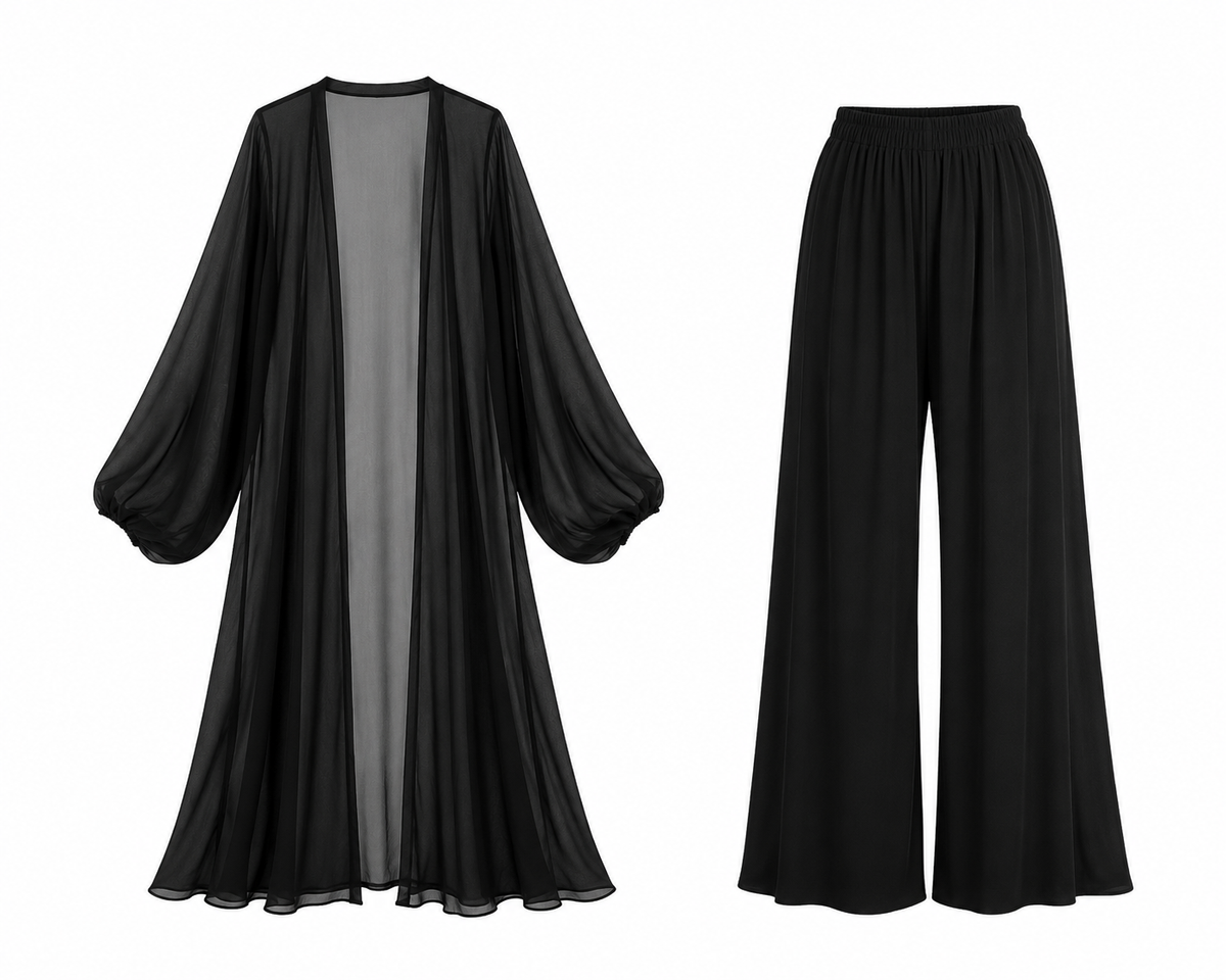 Black flowy set