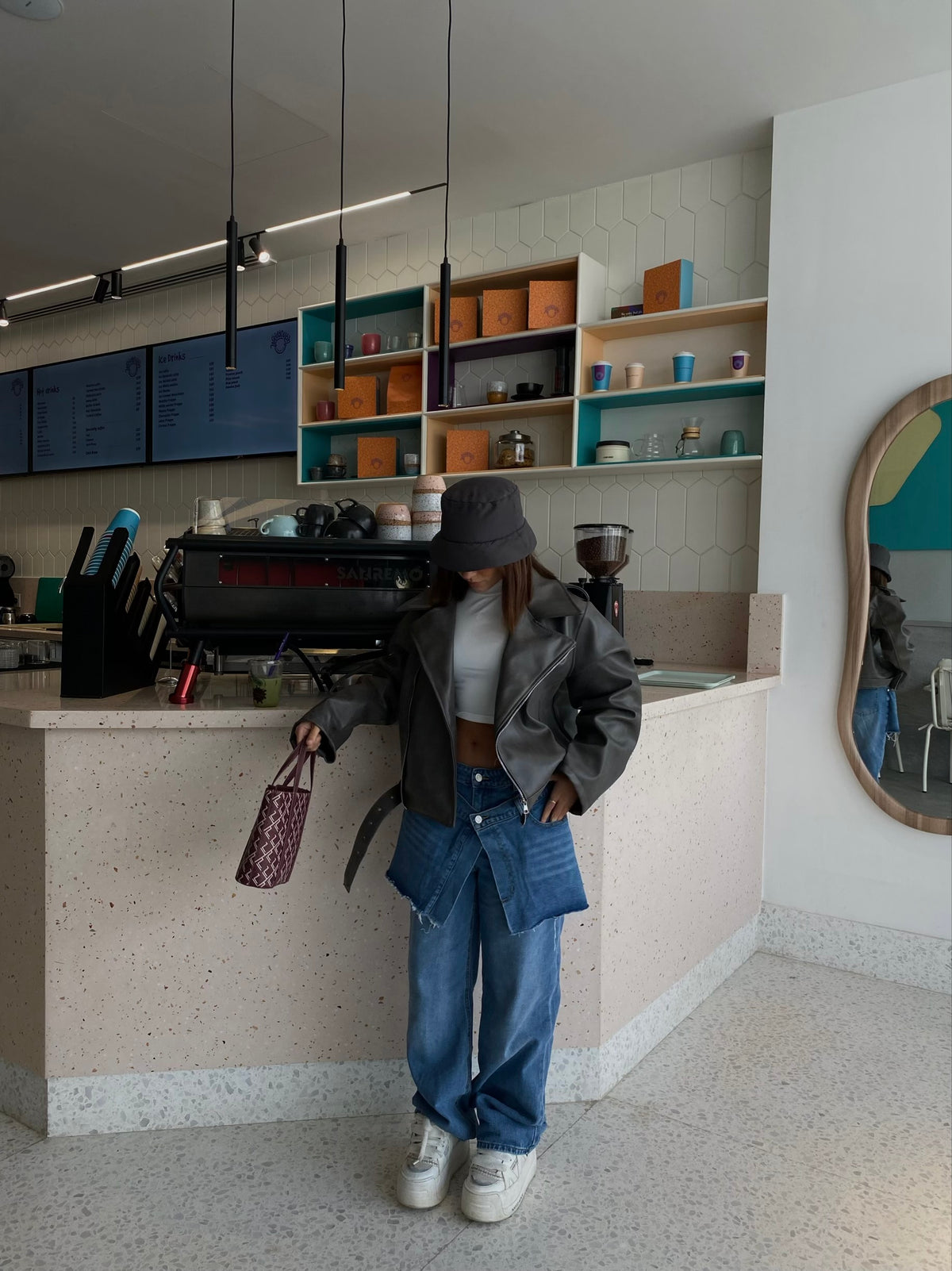 Dirty grey leather jacket