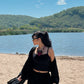 Black flowy set